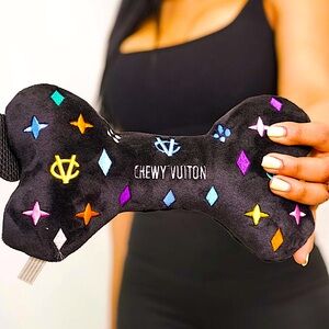 ‼️LAST ONE‼️🆕🐶🖤HAUTE DIGGITY DOG: XL Black Monogram Bone Toy